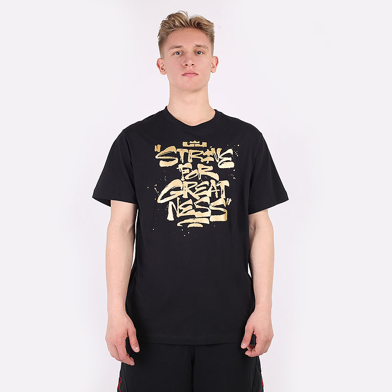 мужская черная футболка Nike Strive For Greatness Tee DD0785-011 - цена, описание, фото 3